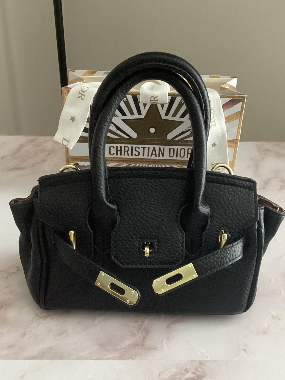 vault leather mini structured bag